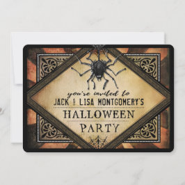 Naranja de Fiesta de disfraces y invitación gótica