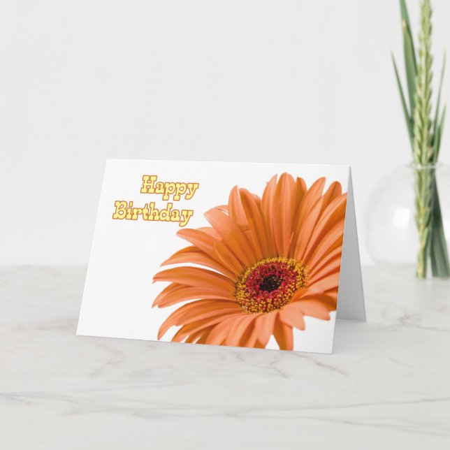 Naranja de Flores de la tarjeta de cumpleaños del  (Anverso)