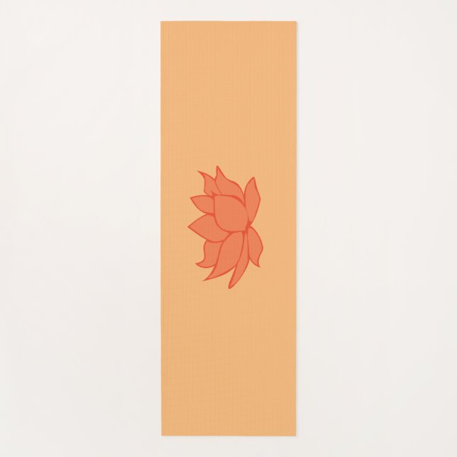Naranja de flores de Lotus Yoga Mat (Anverso)