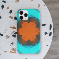 Naranja de flores Retro Mandala y azul