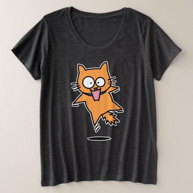 Naranja de gato asustado salta sorprendido diverti (Anverso del diseño)
