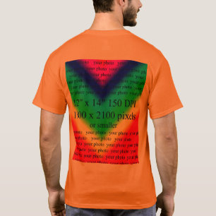 Naranja de hombres con plantilla de camiseta bási