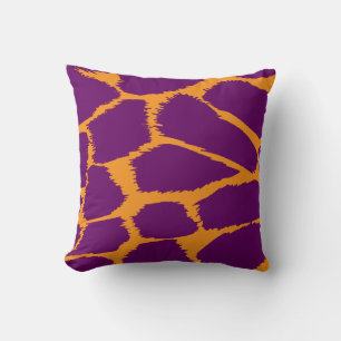 Naranja de impresión animal almohada morada comple