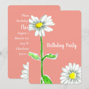 Naranja de invitación a fiesta de cumpleaños de Da
