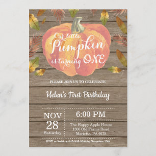 Naranja de invitación de cumpleaños a la Calabaza