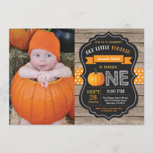 Naranja de invitación de cumpleaños a la Calabaza 