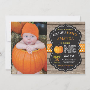Naranja de invitación de cumpleaños a la Calabaza 