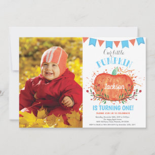 Naranja de invitación de cumpleaños de calabaza pa