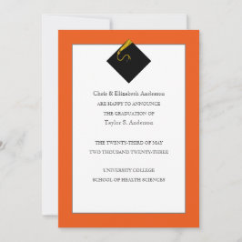 Naranja de Invitación de graduación