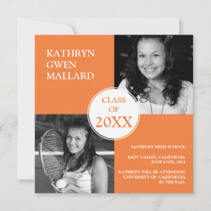 Naranja de Invitación de graduación de grado de gr