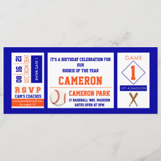 Naranja de invitaciones a la fiesta de cumpleaños