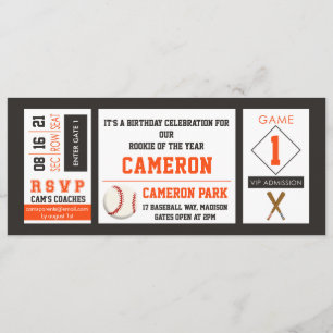 Naranja de invitaciones a la fiesta de cumpleaños