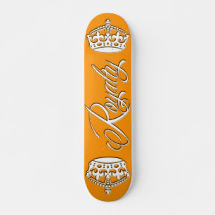 Naranja de la cubierta del monopatín de los derech