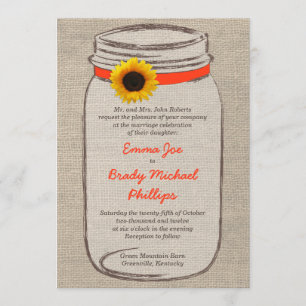 Naranja de la invitación a la boda de marmota y gi