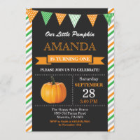 Naranja de la invitación de cumpleaños de calabaza
