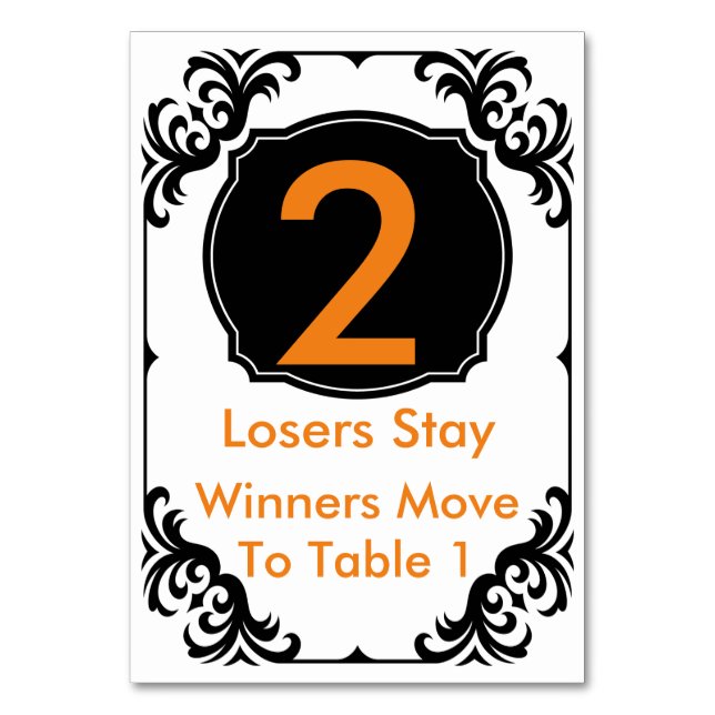 Naranja de la tarjeta de mesa Bunco y negro - #2 (Anverso)