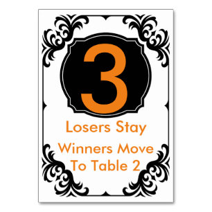 Naranja de la tarjeta de mesa Bunco y negro - #3