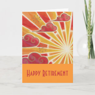 Naranja de la tarjeta 'Feliz Jubilación' del atard