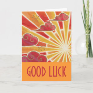 Naranja de la tarjeta "Good Luck" del atardecer