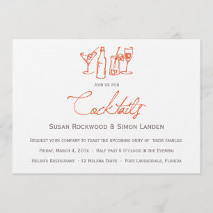Naranja de las invitaciones el del cóctel de la