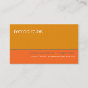 Naranja de los círculos y tarjeta de visita retro