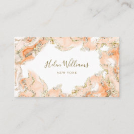 naranja de melocotón tarjeta de visita de mármol r