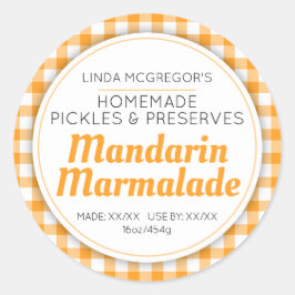 Naranja de mermelada mandarín redondo etiqueta de 