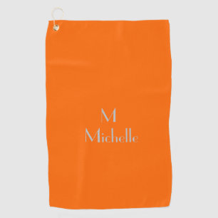 Naranja de neón - añade toalla de golf de monogram