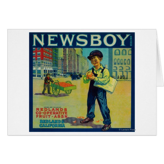 Naranja de Newsboy LabelRedlands, CA (Anverso (Horizontal))