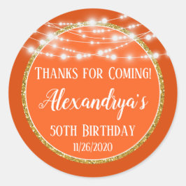 Naranja De Oro Gracias Por Venir Etiquetas De Favo