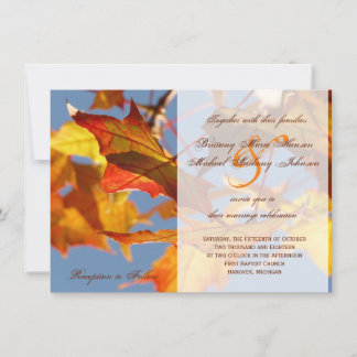 Naranja de otoño deja la invitación a la boda de o