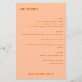 Naranja de paginación simple Menú de casamiento pe