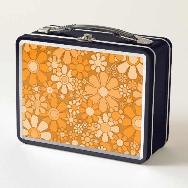 Naranja de patrón de estampado de los años 70 del  (Anverso)
