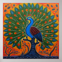 Naranja de Peacock de arte de brillantes de India