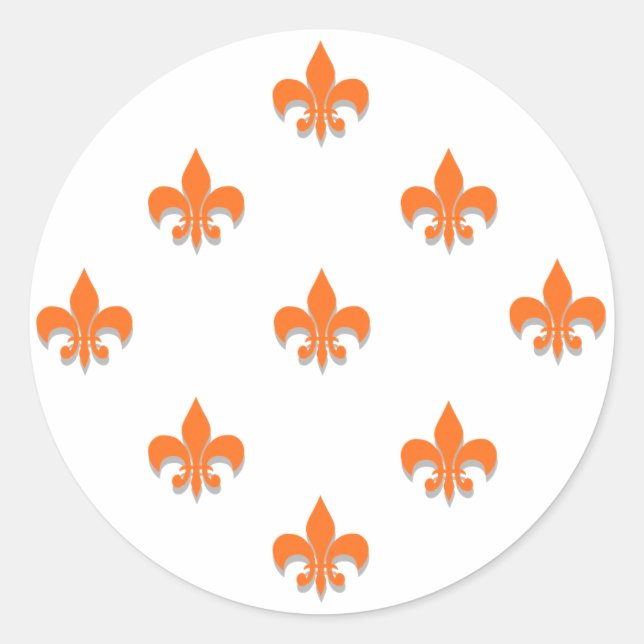 Naranja de Pegatinas Round Fleur de Lis (Anverso)