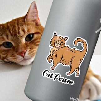 Naranja de persona de gato Tabby Pegatina