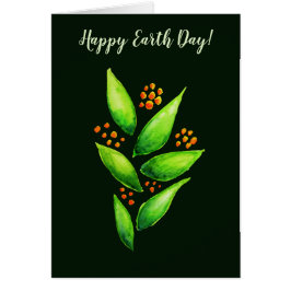 Naranja de planta verde acuarela Berries Día de la