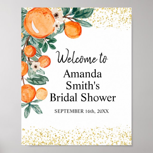 Naranja de presión principal Bridal Shower señal d (Frente)