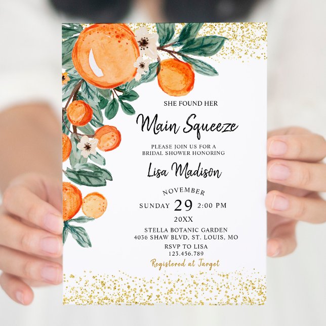 Naranja de presión principal Invitación a la ducha (Subido por el creador)