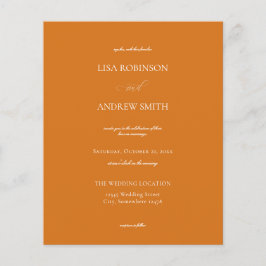 Naranja de presupuesto Boda de caligrafía Volante