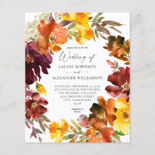 Naranja de presupuesto y volante de Boda floral de