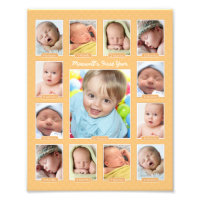 Naranja de primer año de Babys Collage de fotos Ke