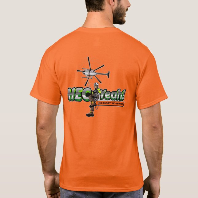 Naranja de seguridad personalizado camiseta 100% a (Reverso)