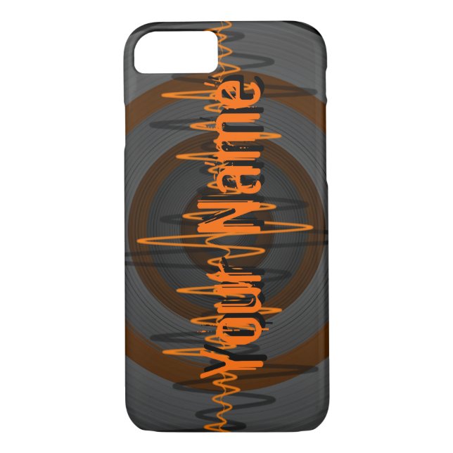 Naranja de sonido funda de nombre oscuro para iPho (Reverso)