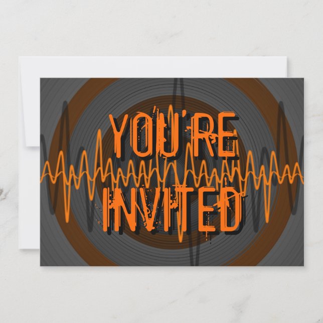 Naranja de sonido Oscuro invitación a 'Estás invit (Anverso)