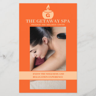 Naranja de Spa y Masaje y Cream Flyer
