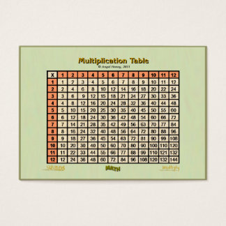 Naranja de tarjeta de bolsillo de tabla de multipl