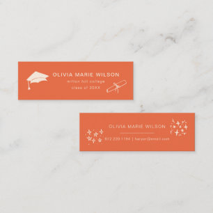 Naranja de tarjeta de nombre de icono de graduació