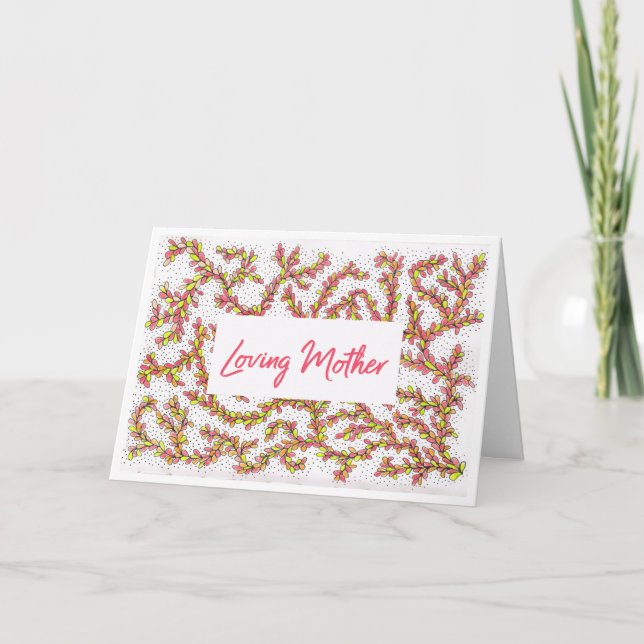 Naranja de tarjetas de Día de la Madre y vino amar (Anverso)