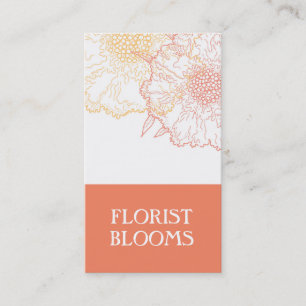 Naranja de tarjetas de visita florista moderno roj